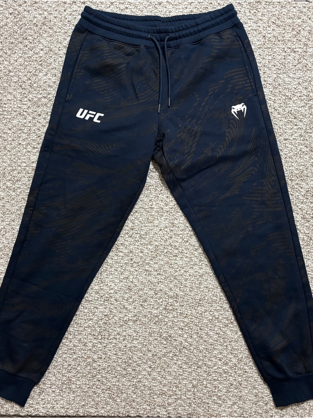 UFC Venum Joggers Mens Medium Navy Blue Patterned Sweatpants NWOT